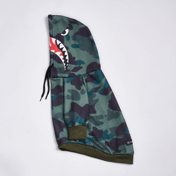 (2XL) Camo Shark Dog Hoodie NWT - Picture 2 of 3